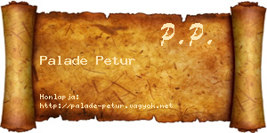 Palade Petur névjegykártya